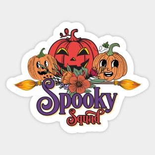 Spooky Squad Retro Halloween Design Sticker